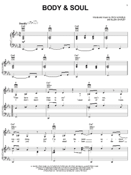 page one of Body & Soul (Piano, Vocal & Guitar Chords (Right-Hand Melody))