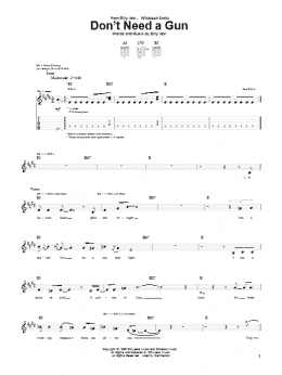 page one of Don't Need A Gun (Guitar Tab)