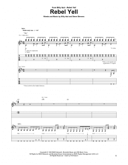 page one of Rebel Yell (Guitar Tab)