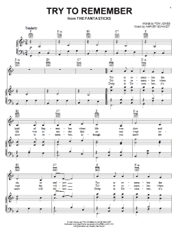 page one of Try To Remember (Piano, Vocal & Guitar Chords (Right-Hand Melody))