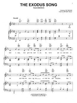 page one of The Exodus Song (Piano, Vocal & Guitar Chords (Right-Hand Melody))