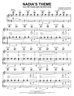 page one of Nadia's Theme (Piano, Vocal & Guitar Chords (Right-Hand Melody))