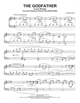 page one of The Godfather (Love Theme) (Piano Solo)