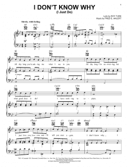 page one of I Don't Know Why (I Just Do) (Piano, Vocal & Guitar Chords (Right-Hand Melody))
