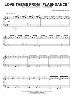page one of Love Theme From "Flashdance" (Piano Solo)