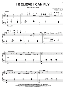page one of I Believe I Can Fly (Piano Solo)