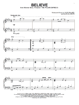 page one of Believe (from The Polar Express) (Piano Solo)