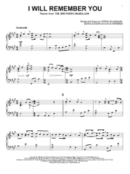 page one of I Will Remember You (Piano Solo)