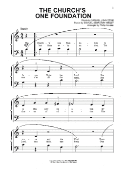 page one of The Church's One Foundation (arr. Phillip Keveren) (Beginning Piano Solo)