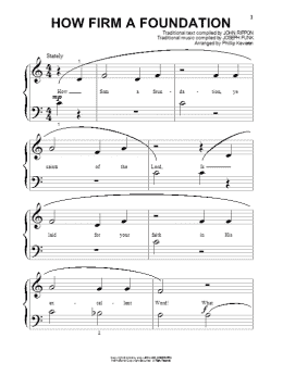 page one of How Firm A Foundation (arr. Phillip Keveren) (Big Note Piano)