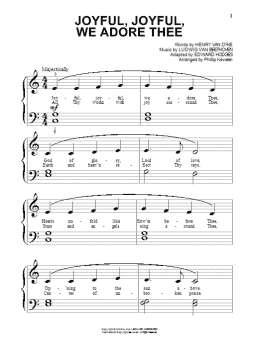 page one of Joyful, Joyful, We Adore Thee (arr. Phillip Keveren) (Big Note Piano)