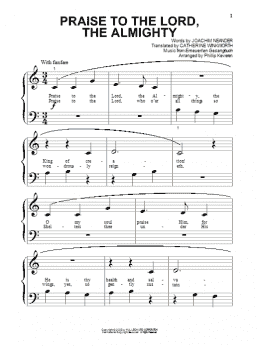 page one of Praise To The Lord, The Almighty (arr. Phillip Keveren) (Beginning Piano Solo)