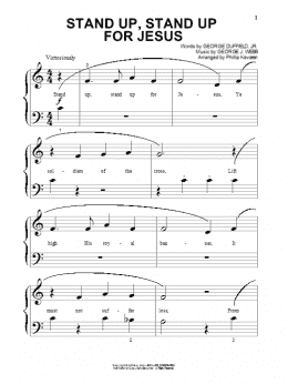 page one of Stand Up, Stand Up For Jesus (arr. Phillip Keveren) (Beginning Piano Solo)