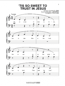 page one of 'Tis So Sweet To Trust In Jesus (arr. Phillip Keveren) (Beginning Piano Solo)