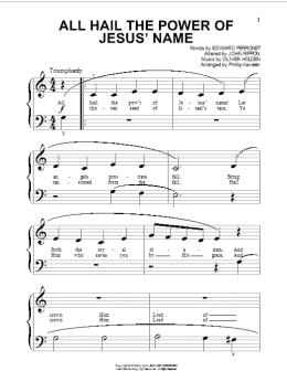 page one of All Hail The Power Of Jesus' Name (arr. Phillip Keveren) (Beginning Piano Solo)