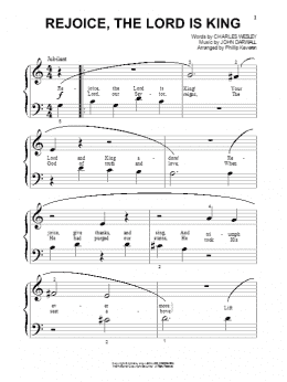 page one of Rejoice, The Lord Is King (arr. Phillip Keveren) (Beginning Piano Solo)