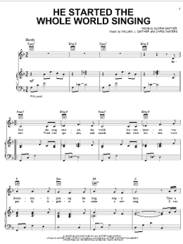 page one of He Started The Whole World Singing (Piano, Vocal & Guitar Chords (Right-Hand Melody))