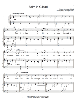 page one of Balm In Gilead (Piano & Vocal)