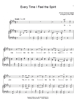 page one of Every Time I Feel The Spirit (Piano & Vocal)