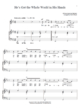 page one of He's Got The Whole World In His Hands (Piano & Vocal)