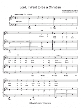 page one of Lord, I Want To Be A Christian (Piano & Vocal)
