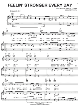 page one of Feelin' Stronger Every Day (Piano, Vocal & Guitar Chords (Right-Hand Melody))