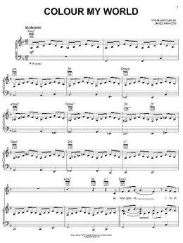 page one of Colour My World (Piano, Vocal & Guitar Chords (Right-Hand Melody))
