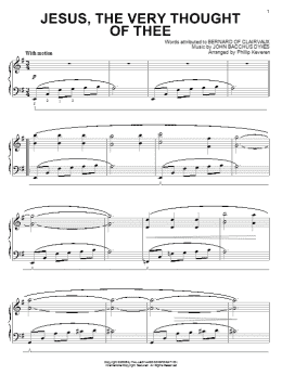 page one of Jesus, The Very Thought Of Thee [Jazz version] (arr. Phillip Keveren) (Piano Solo)