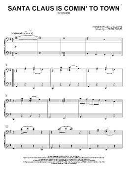 page one of Santa Claus Is Comin' To Town (Piano Duet)