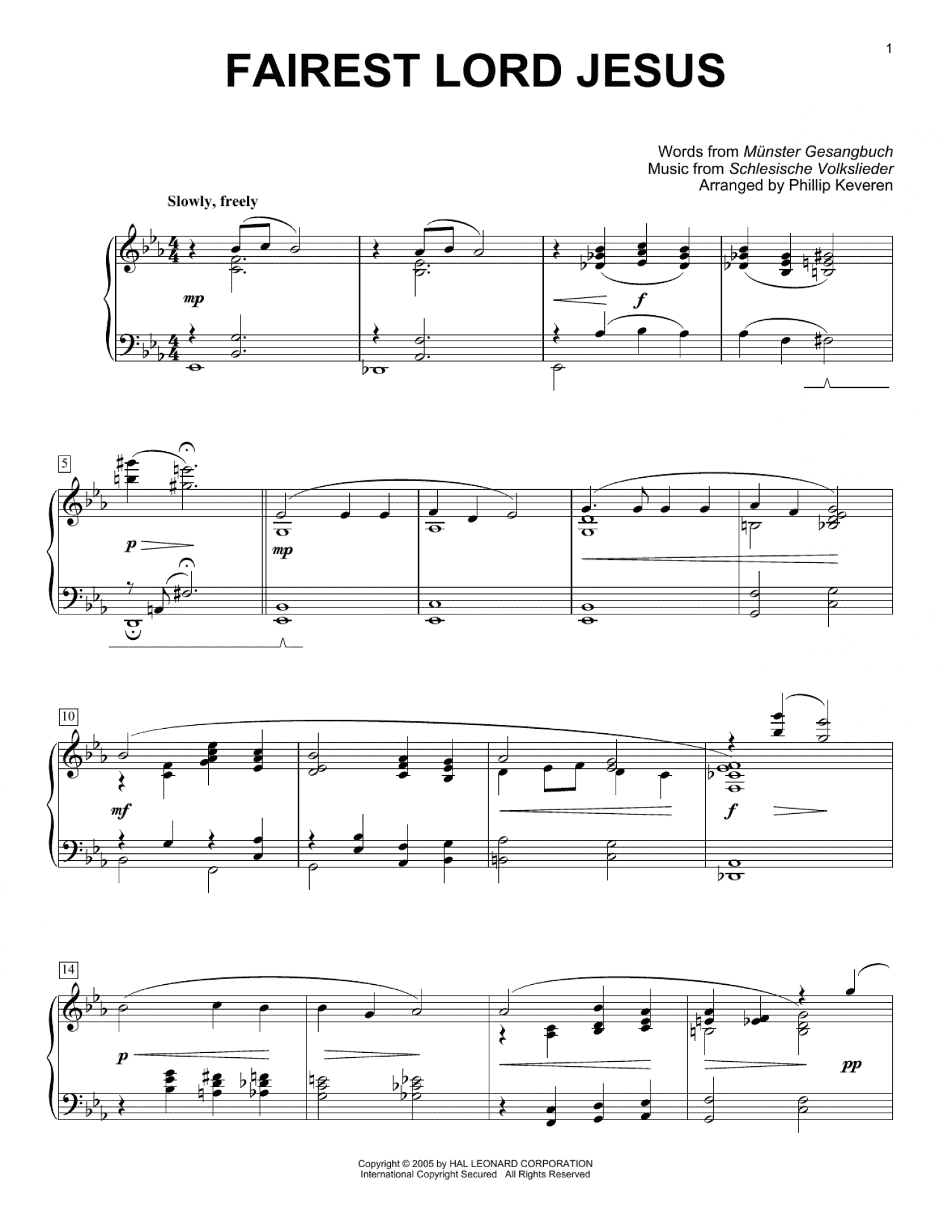 Fairest Lord Jesus [Jazz version] (arr. Phillip Keveren) (Piano Solo)