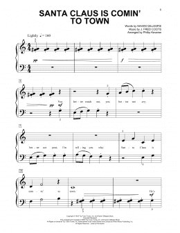 page one of Santa Claus Is Comin' To Town (arr. Phillip Keveren) (Beginning Piano Solo)