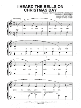page one of I Heard The Bells On Christmas Day (arr. Phillip Keveren) (Beginning Piano Solo)