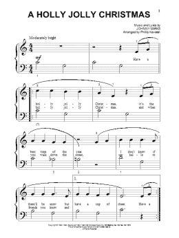 page one of A Holly Jolly Christmas (arr. Phillip Keveren) (Beginning Piano Solo)