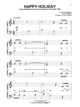 page one of Happy Holiday (arr. Phillip Keveren) (Beginning Piano Solo)