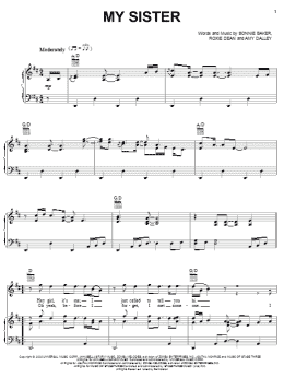 page one of My Sister (Piano, Vocal & Guitar Chords (Right-Hand Melody))