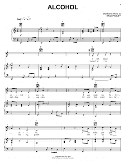 page one of Alcohol (Piano, Vocal & Guitar Chords (Right-Hand Melody))