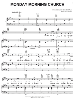 page one of Monday Morning Church (Piano, Vocal & Guitar Chords (Right-Hand Melody))