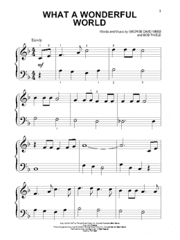 page one of What A Wonderful World (Beginning Piano Solo)
