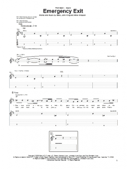 page one of Emergency Exit (Guitar Tab)