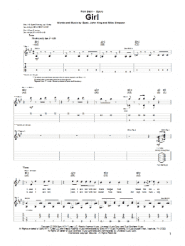 page one of Girl (Guitar Tab)