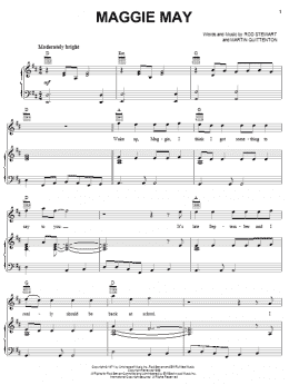 page one of Maggie May (Piano, Vocal & Guitar Chords (Right-Hand Melody))