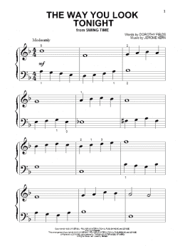 page one of The Way You Look Tonight (Beginning Piano Solo)
