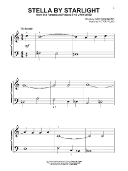 page one of Stella By Starlight (Beginning Piano Solo)