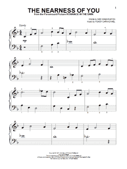 page one of The Nearness Of You (Beginning Piano Solo)