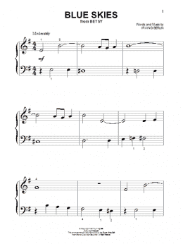 page one of Blue Skies (Beginning Piano Solo)