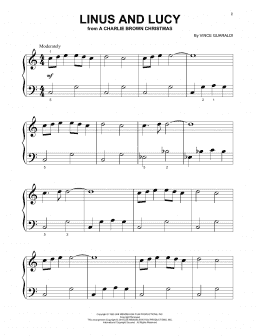 page one of Linus And Lucy (Beginning Piano Solo)