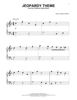 page one of Jeopardy Theme (Beginning Piano Solo)