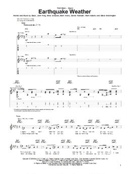page one of Earthquake Weather (Guitar Tab)