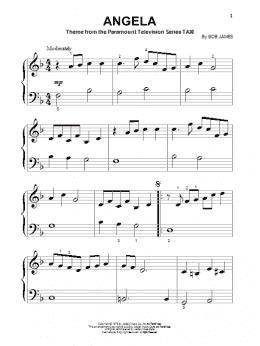 page one of Angela (Beginning Piano Solo)