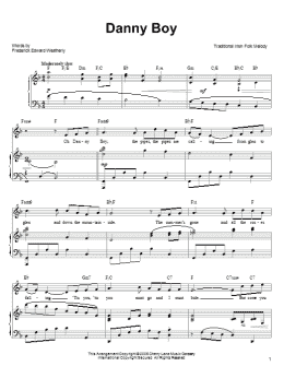 page one of Danny Boy (Piano, Vocal & Guitar Chords (Right-Hand Melody))